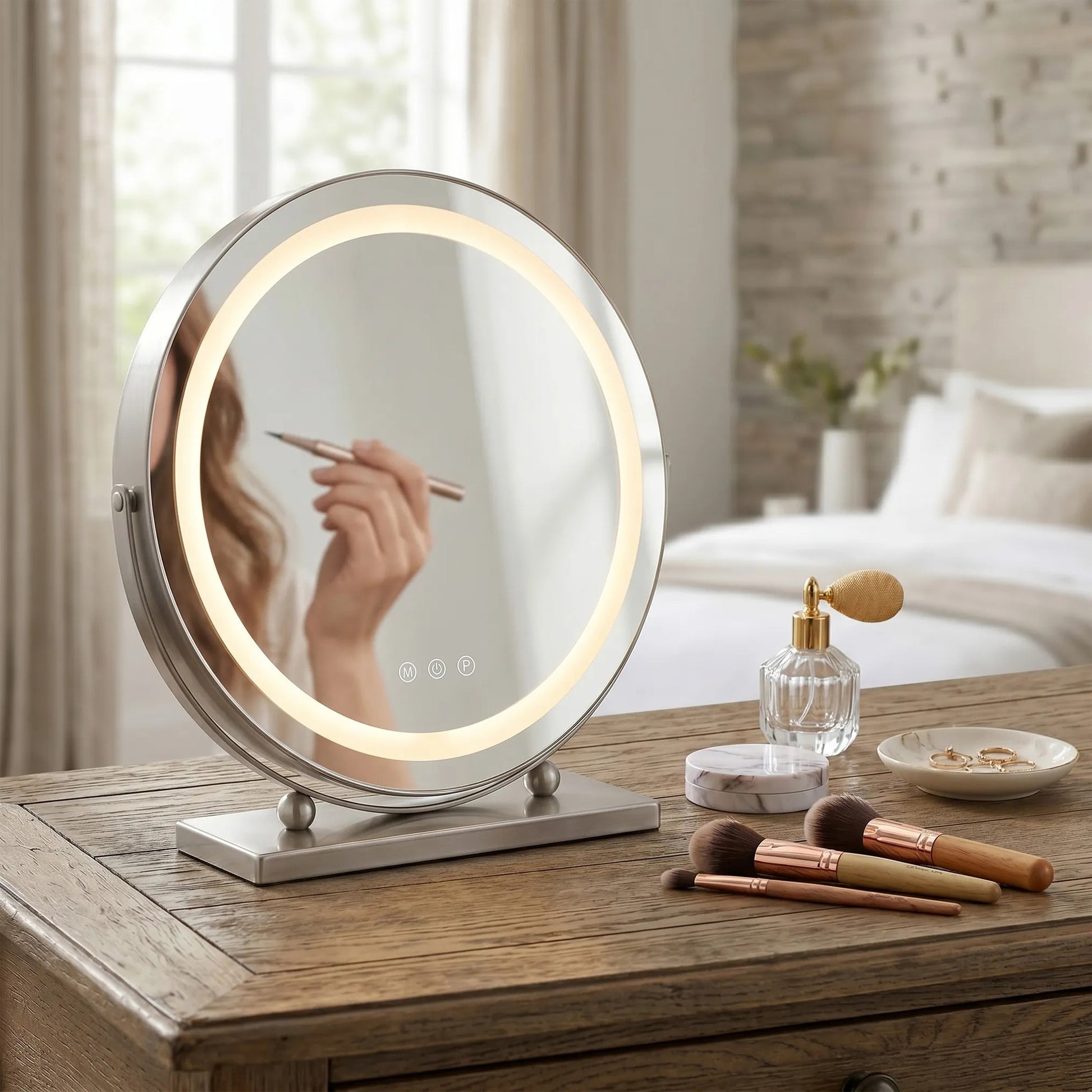 Oglindă LED MAKE-UP Chrome 40 cm  4