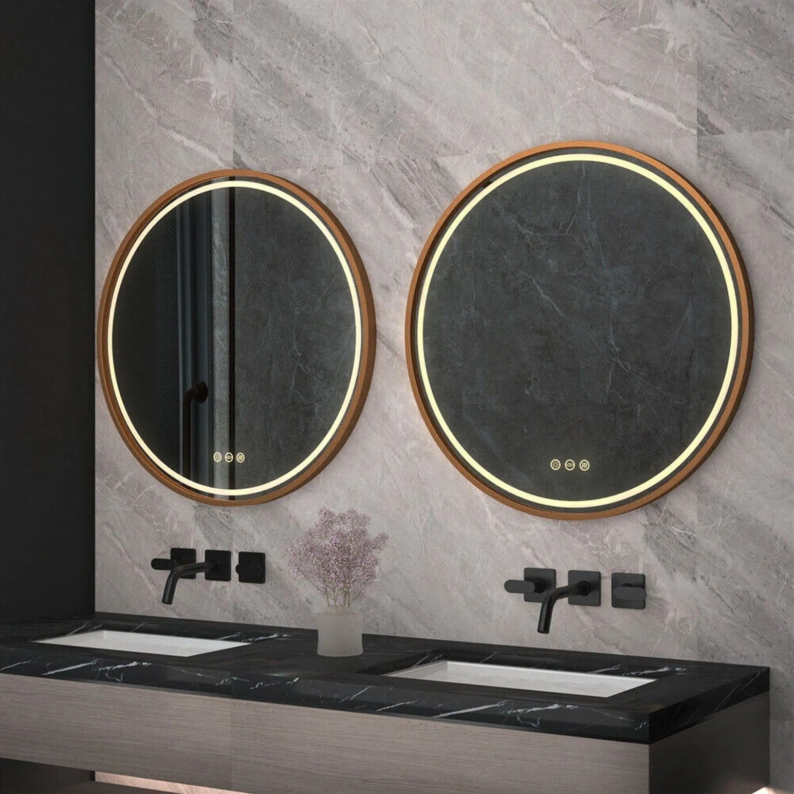 Oglindă LED 80cm MMJ BRUSH COPPER  4