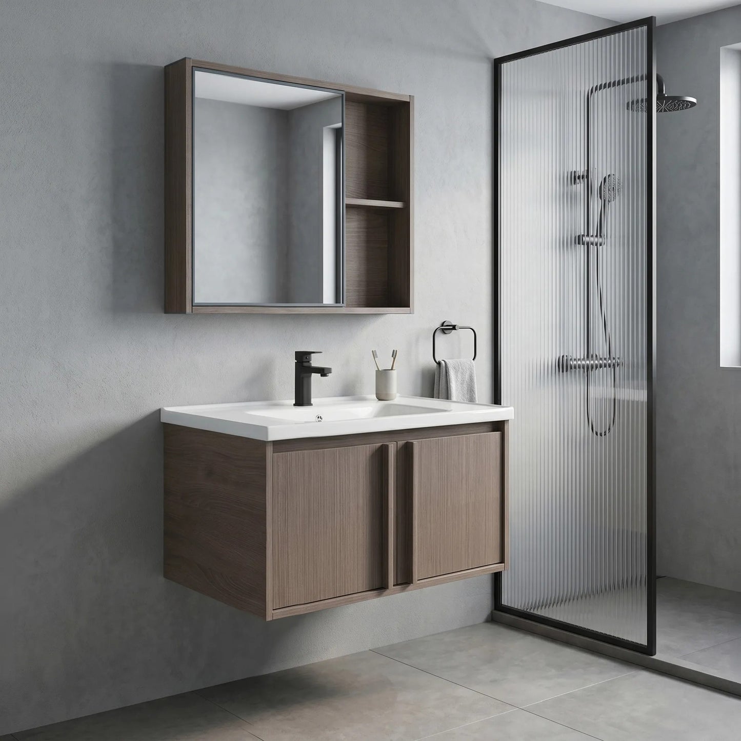 Set mobilier de baie cu lavoar Gama T25023 KJM 70CM  4