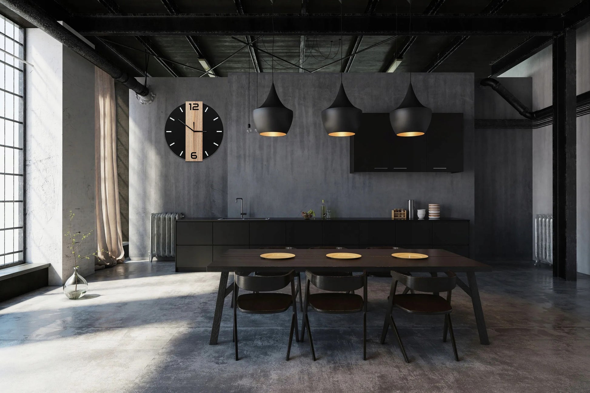 Ceas De Perete Loft Round 35 Cm Metal/lemn MC70901 4