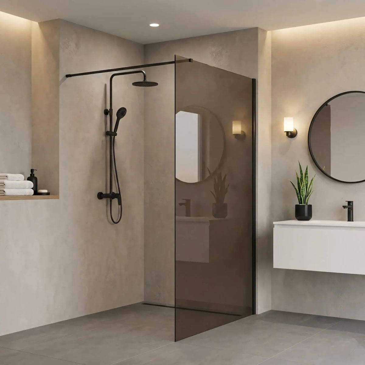 Paravan De Dus Rea Flexi Brown / Black 120 4