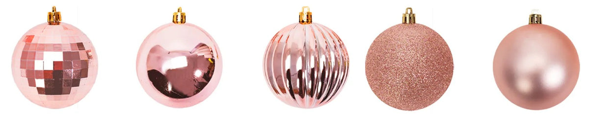 BOMBKI CHOINKOWE RÓŹOWE 34 SZT SYSD1688-026 4