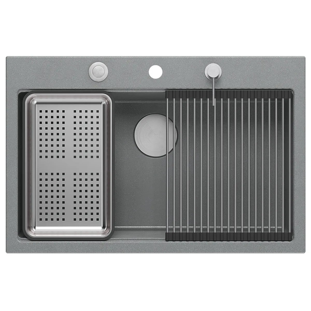 Chiuveta Din Granit MARC 110 WORKSTATION Grey Metallic Dop Auriu 4