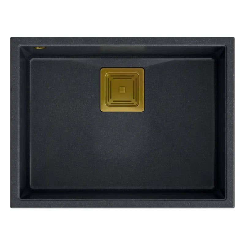Chiuveta Din Granit DAVID 50 Black Metallic Dop Auriu 4