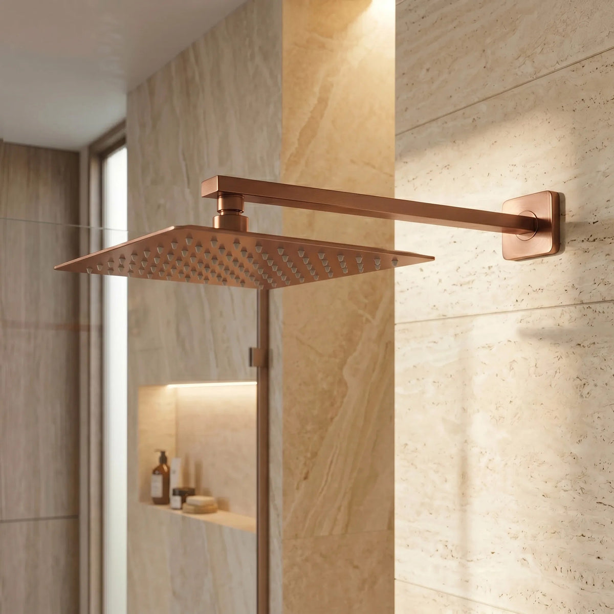 Braț De Duș Pătrat REA JS-9022BRG 40cm Brush Copper 4