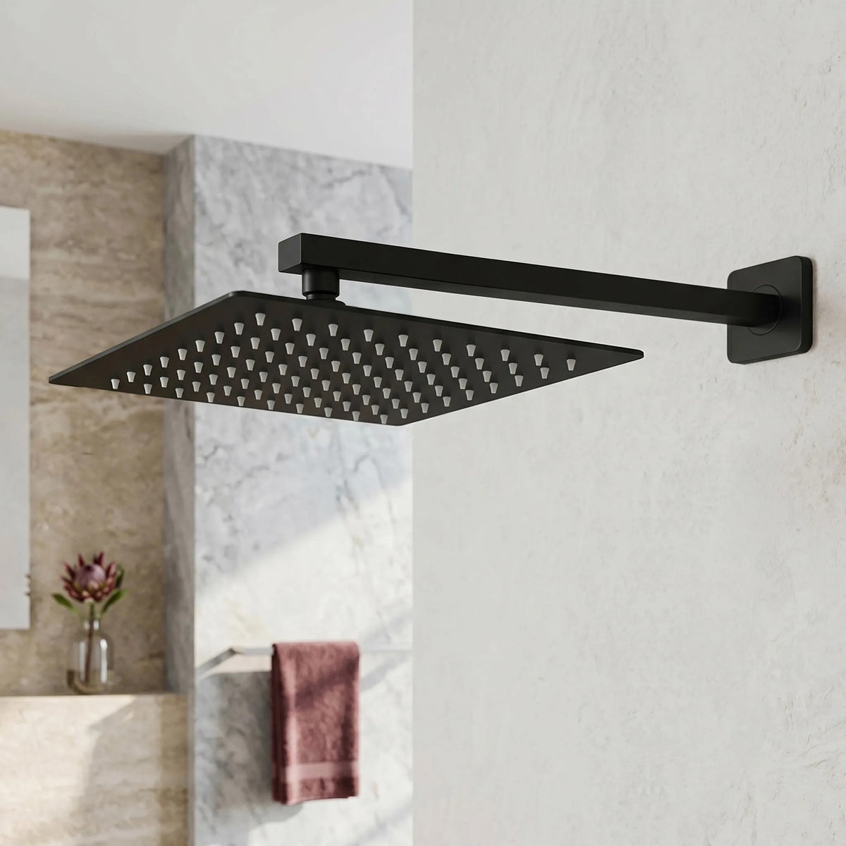 Pălărie De Duș Pătrată REA JS-P015B 30cm Black 4