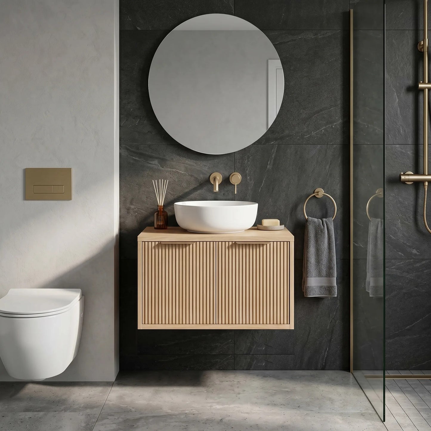 Dulap Baie Pentru Lavoar Rea Core 60cm Beige 4