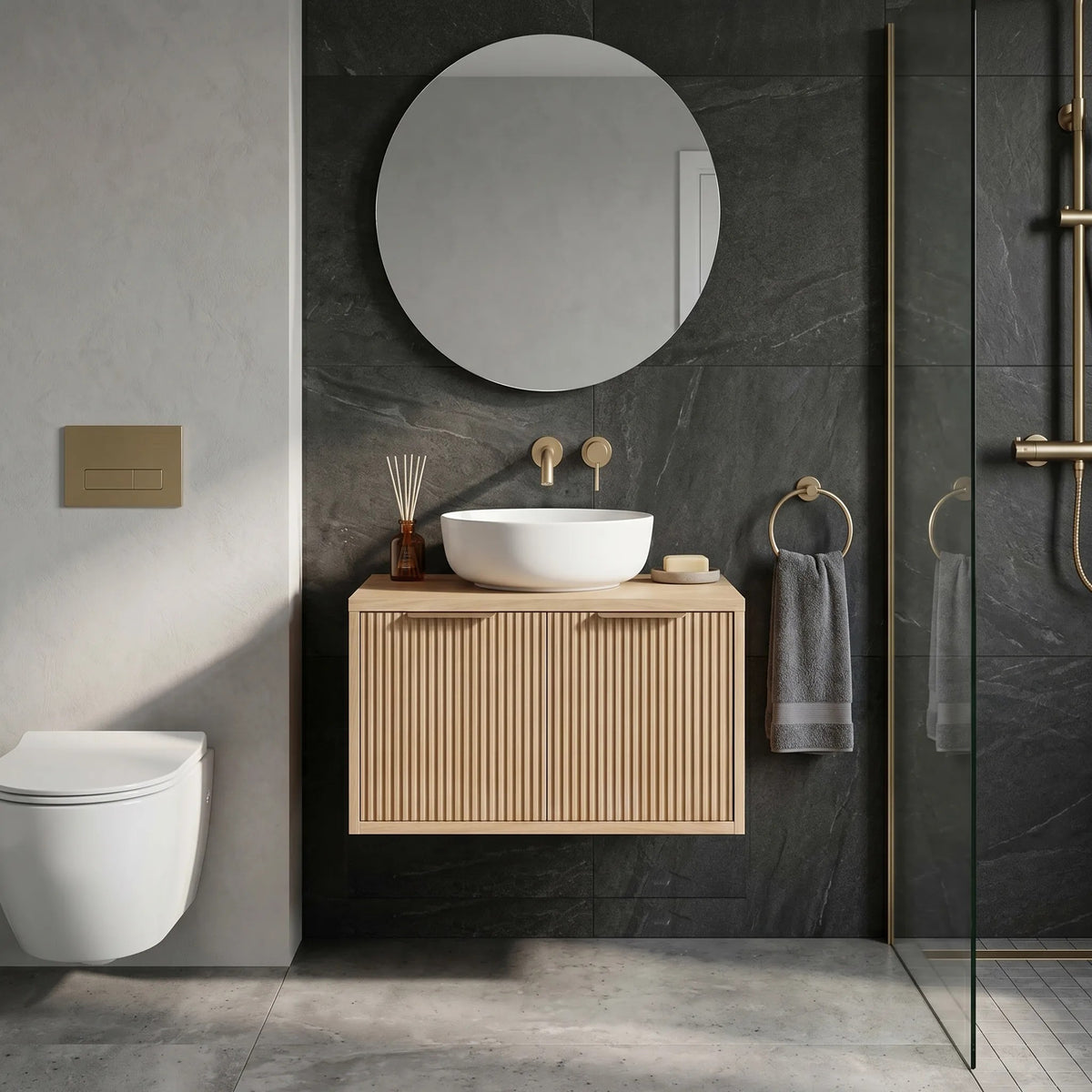 Dulap Baie Pentru Lavoar Rea Core 60cm Beige 4