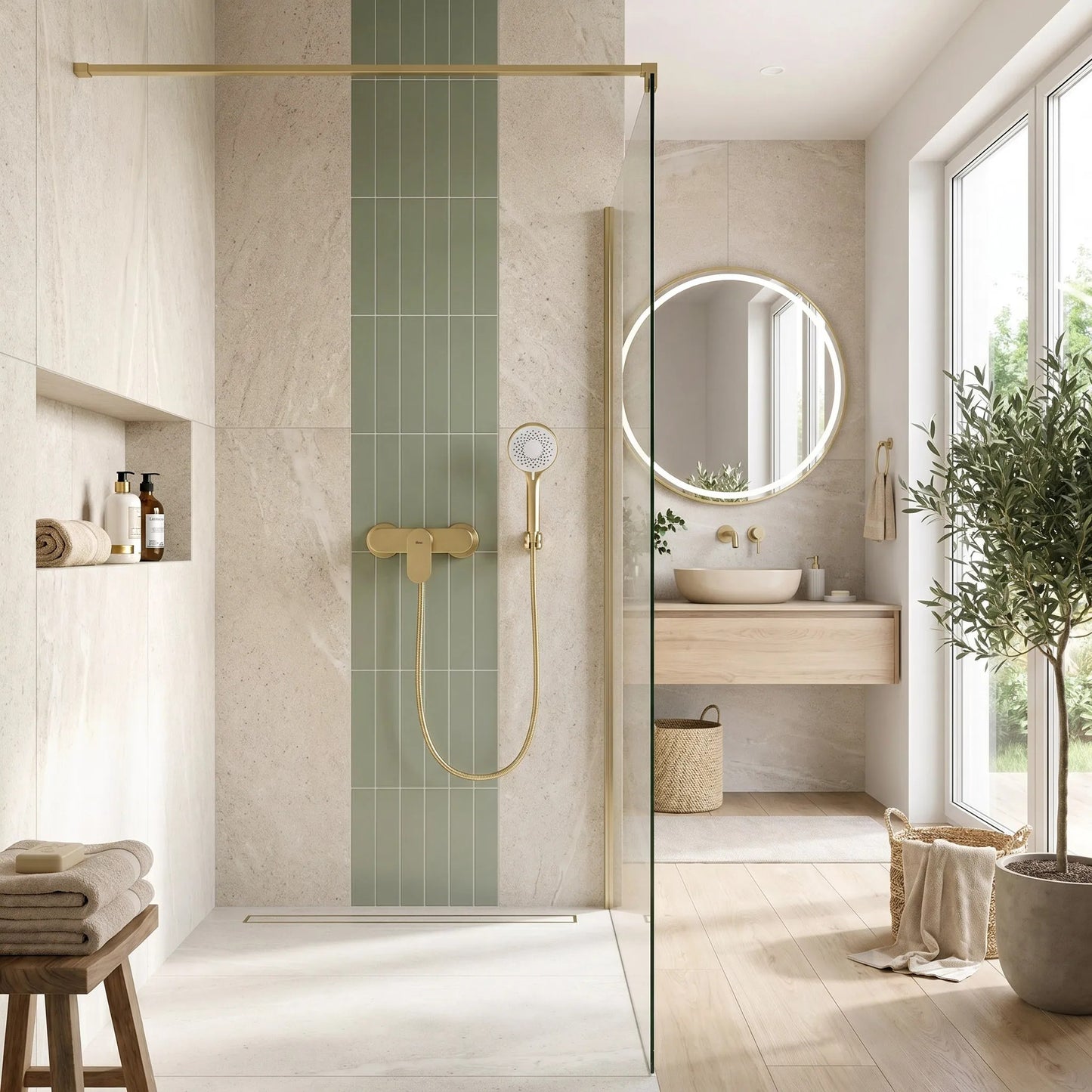 Baterie De Duș REA DROP Brush Gold 4