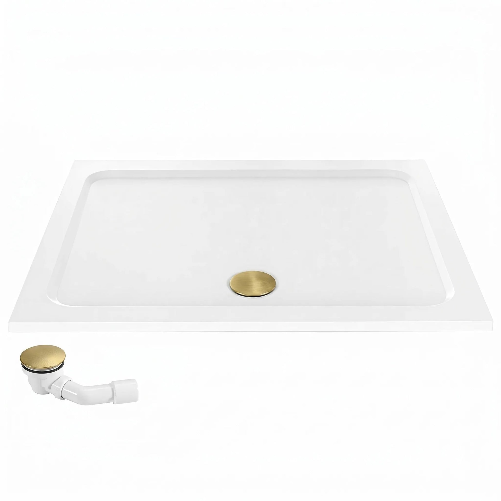 Cada Pentru Dus Din Acril Rea Belmond White 90x120 Brush Gold 4