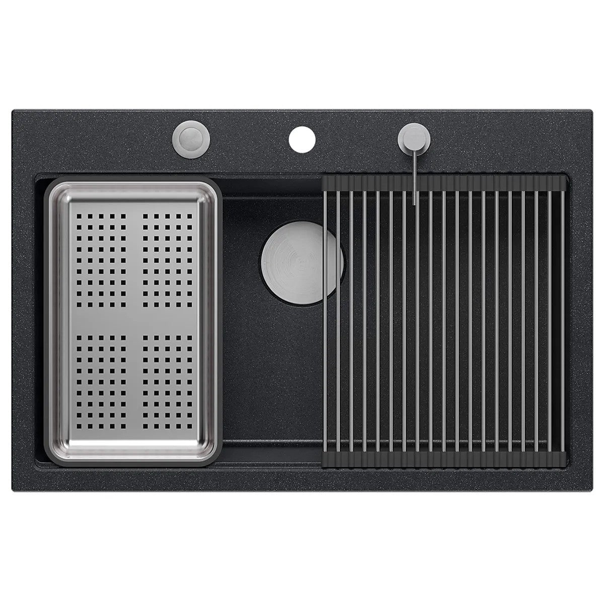 Chiuveta Din Granit MARC 110 WORKSTATION Black Metallic Dop Auriu 4