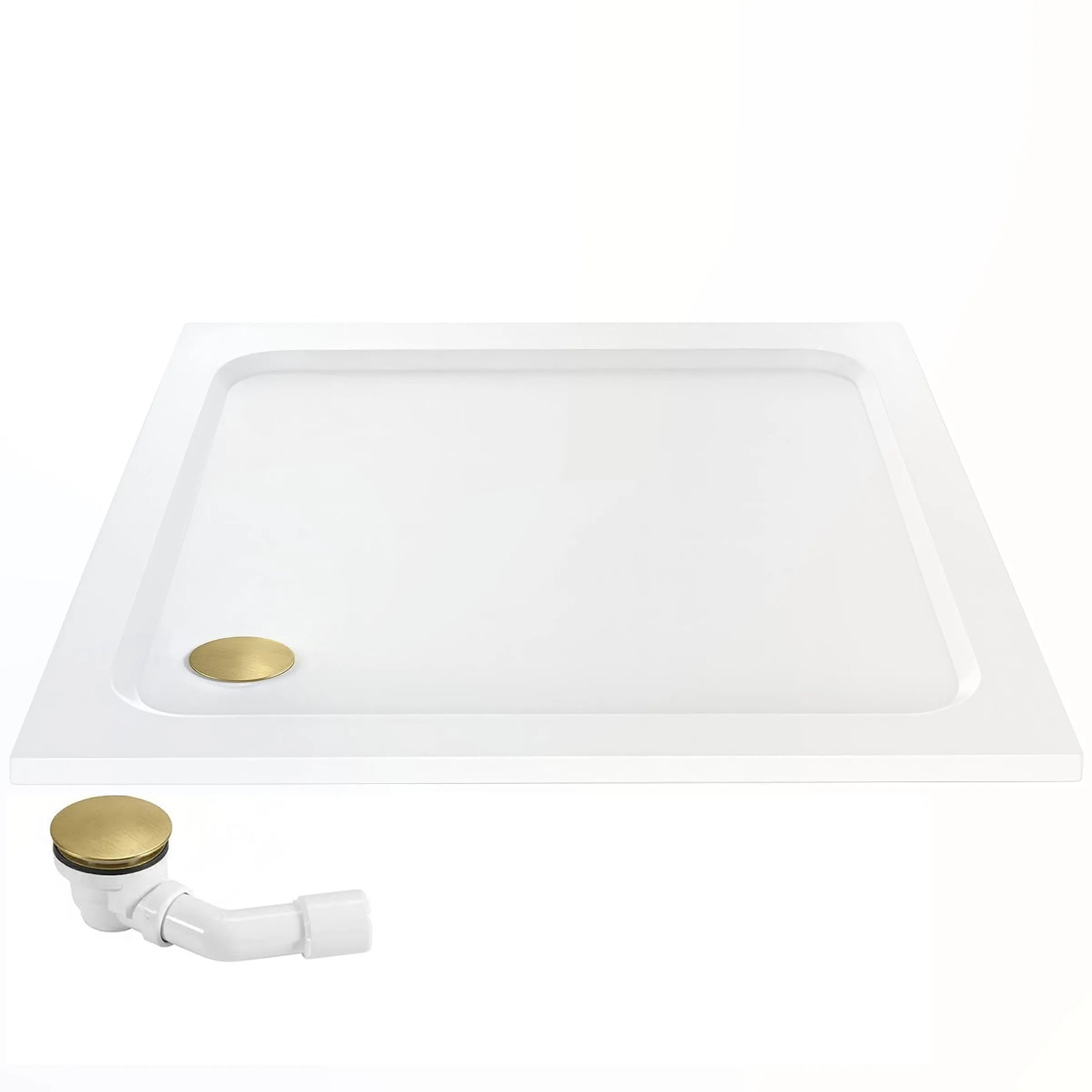 Cada Pentru Dus Din Acril Rea Belmond White 80x80 Brush Gold 4