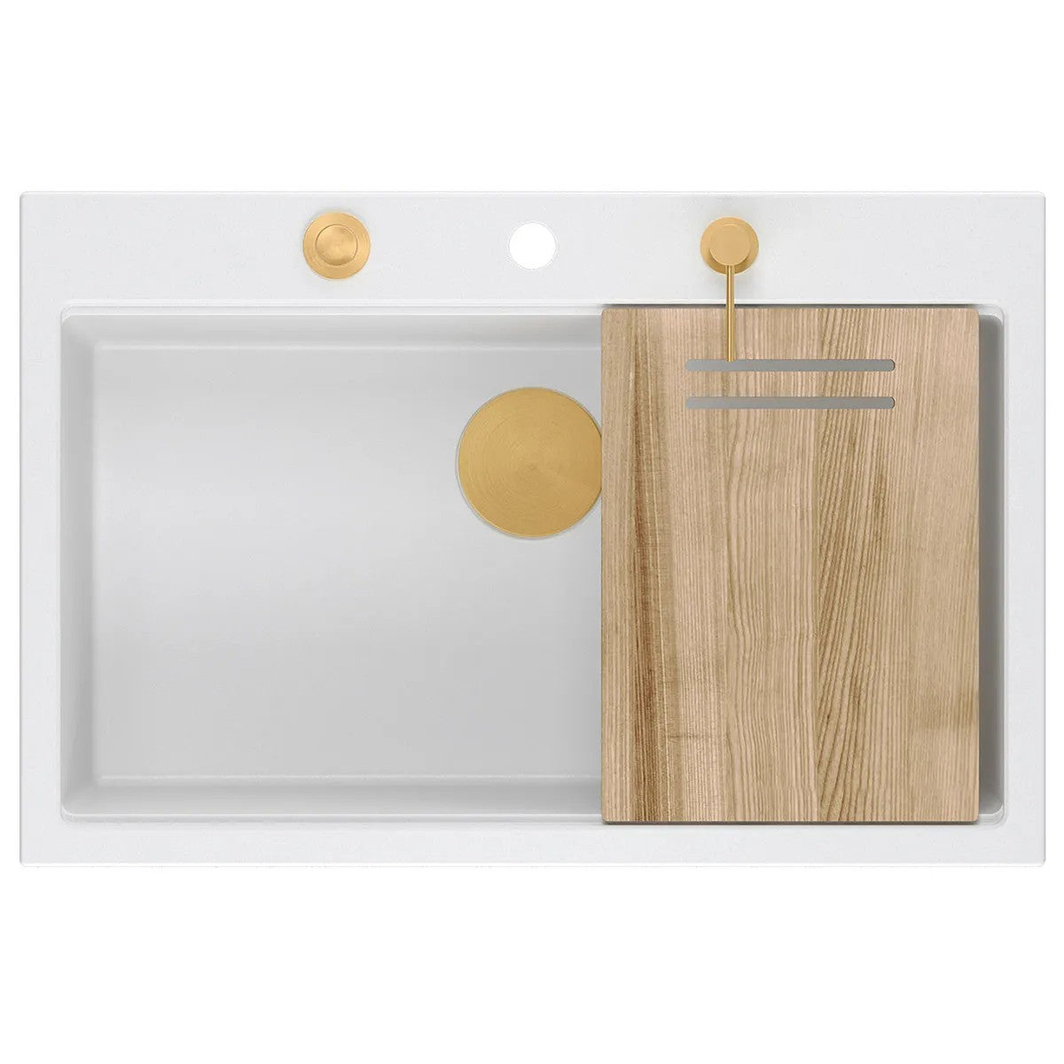 Chiuveta Din Granit MARC 110 WORKSTATION White Dop Cupru Periat 4