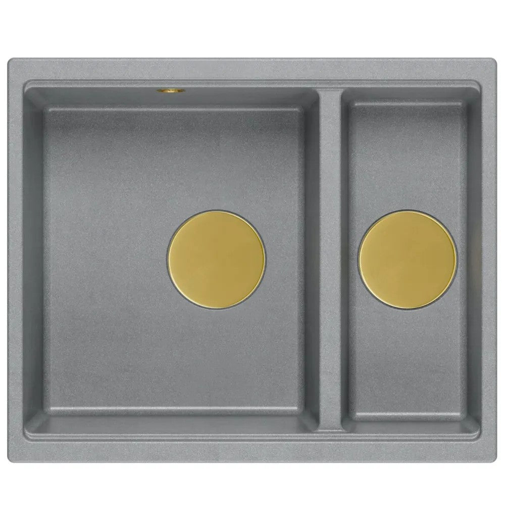Chiuveta Din Granit Logan 150 Grey Metallic Dop Nichel Periat 4