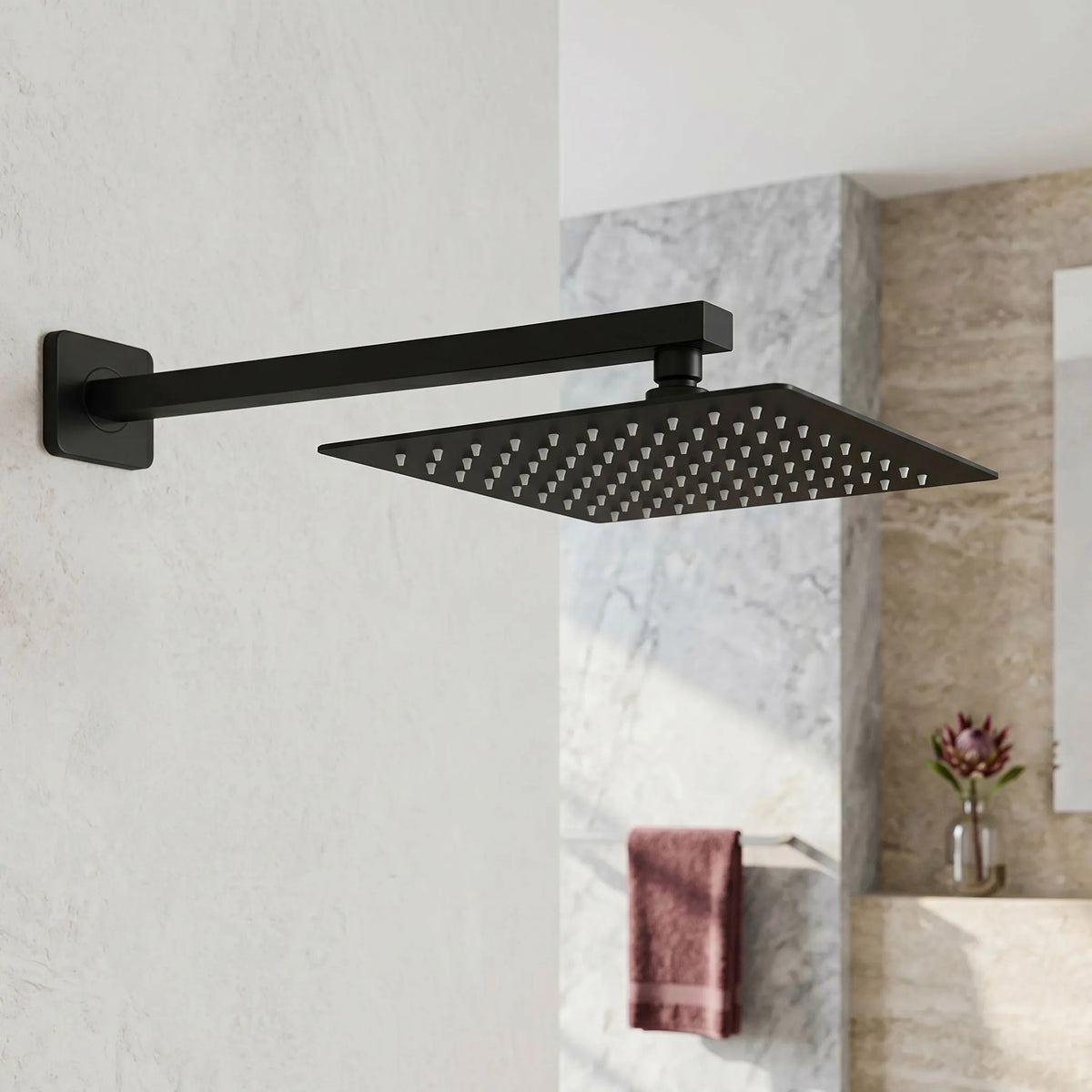Pălărie De Duș Pătrată REA JS-P015B 25cm Black 4