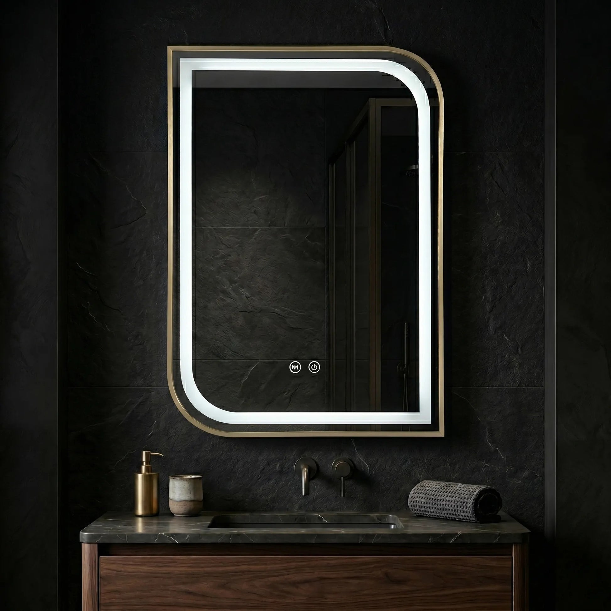 Oglindă LED ZONE 80X60 GOLD BRUSH  4