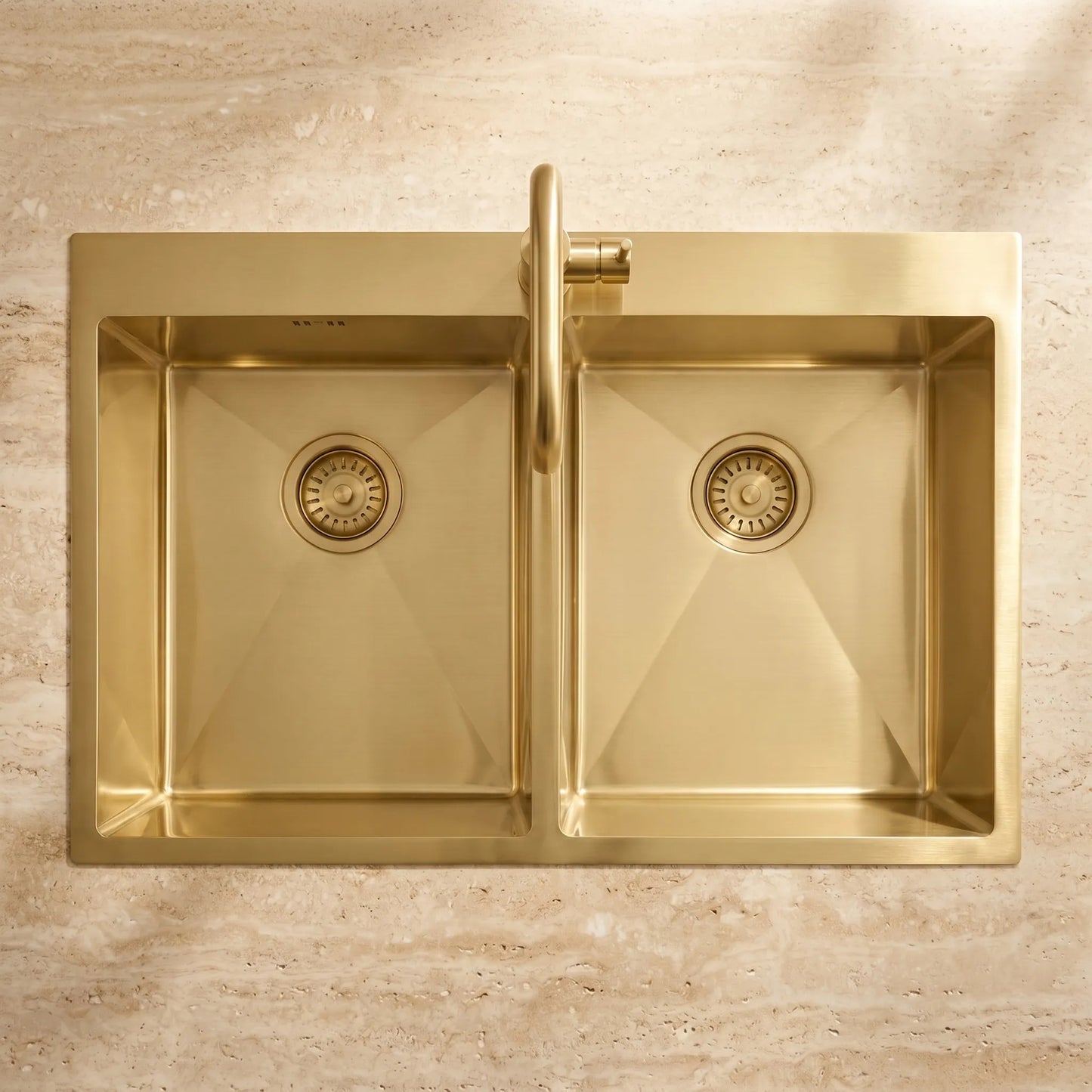 Chiuvetă inox Joel BRUSH GOLD fără robinet de bucătărie 4