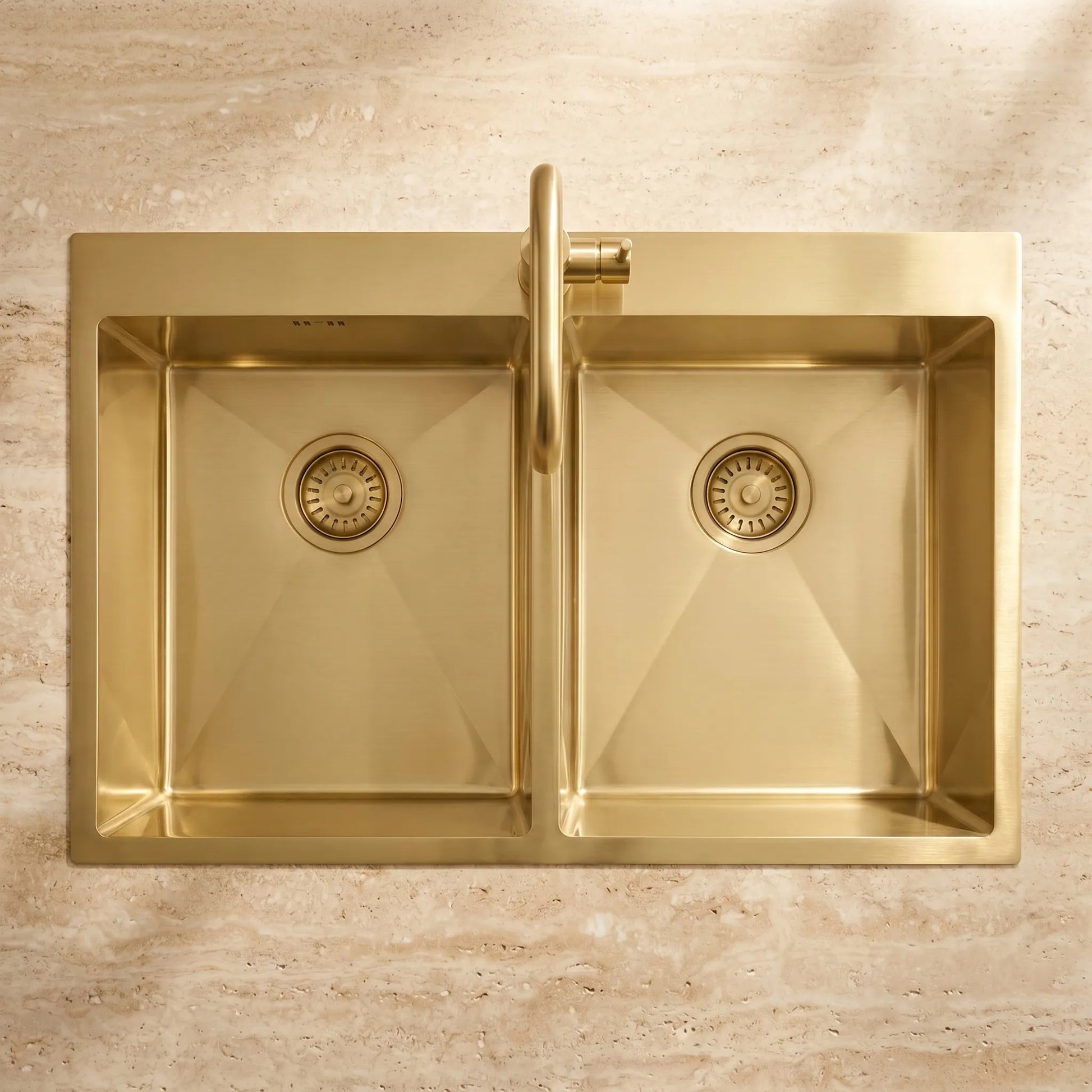 Chiuvetă inox Joel BRUSH GOLD fără robinet de bucătărie 4