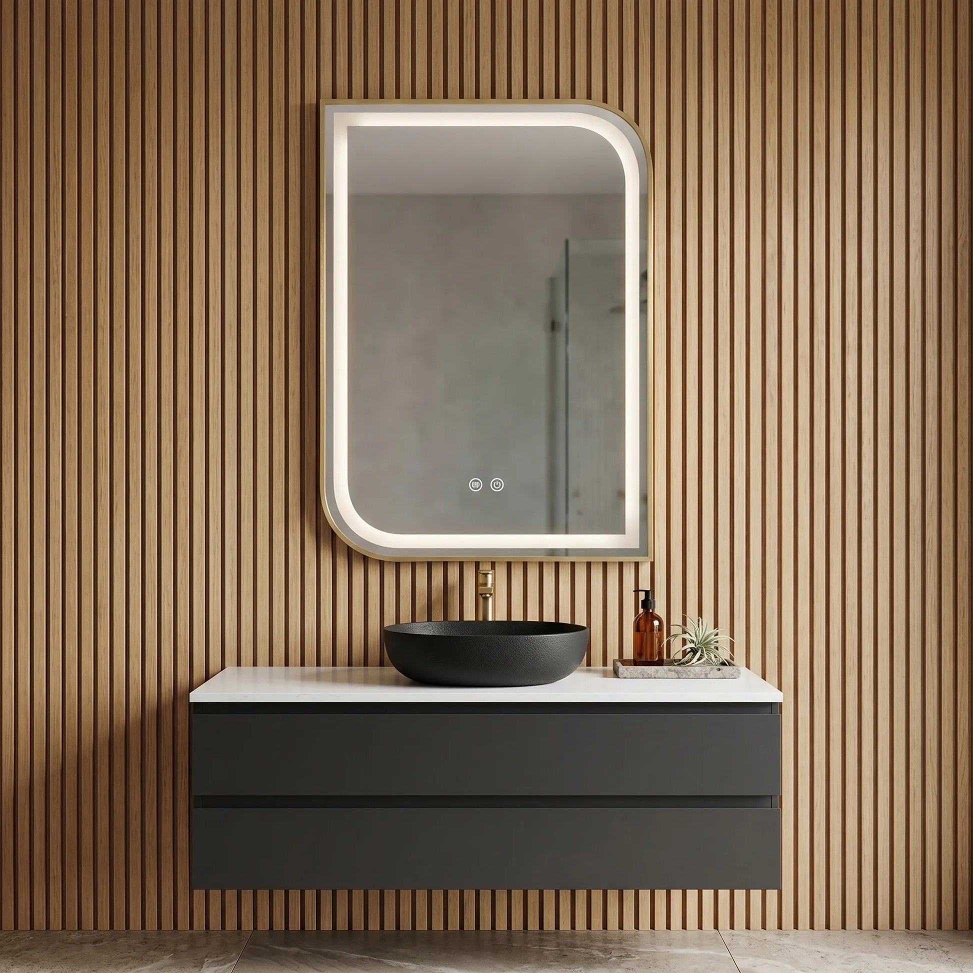 Oglindă LED ZONE 70X50 BRUSH GOLD  4