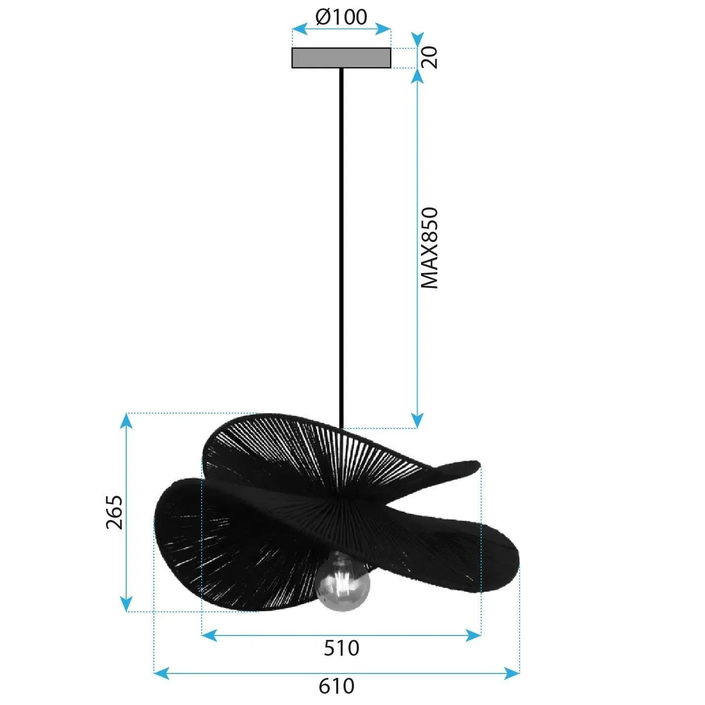 Lampă suspendată APP1833-1CP BLACK  4