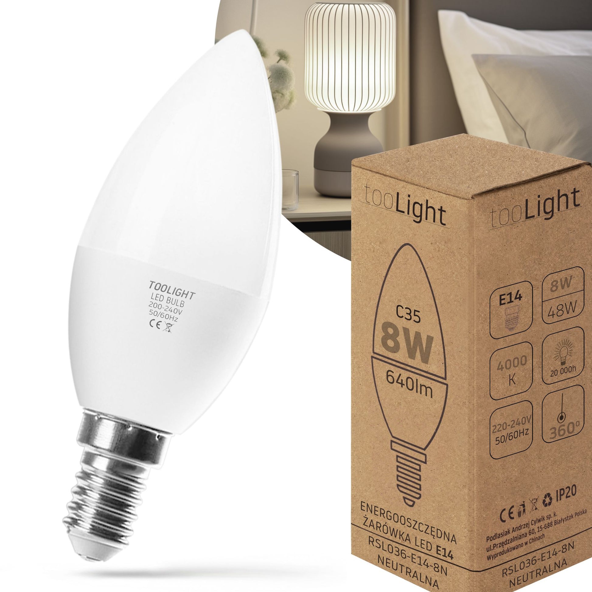 Bec cu LED RSL036 E14 8W Neutral  1