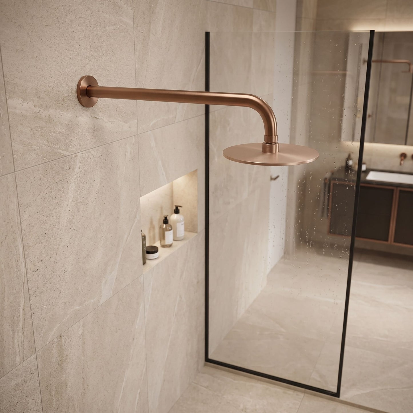 Braț Duș Rotund REA JS-9021 40cm Brush Copper 4