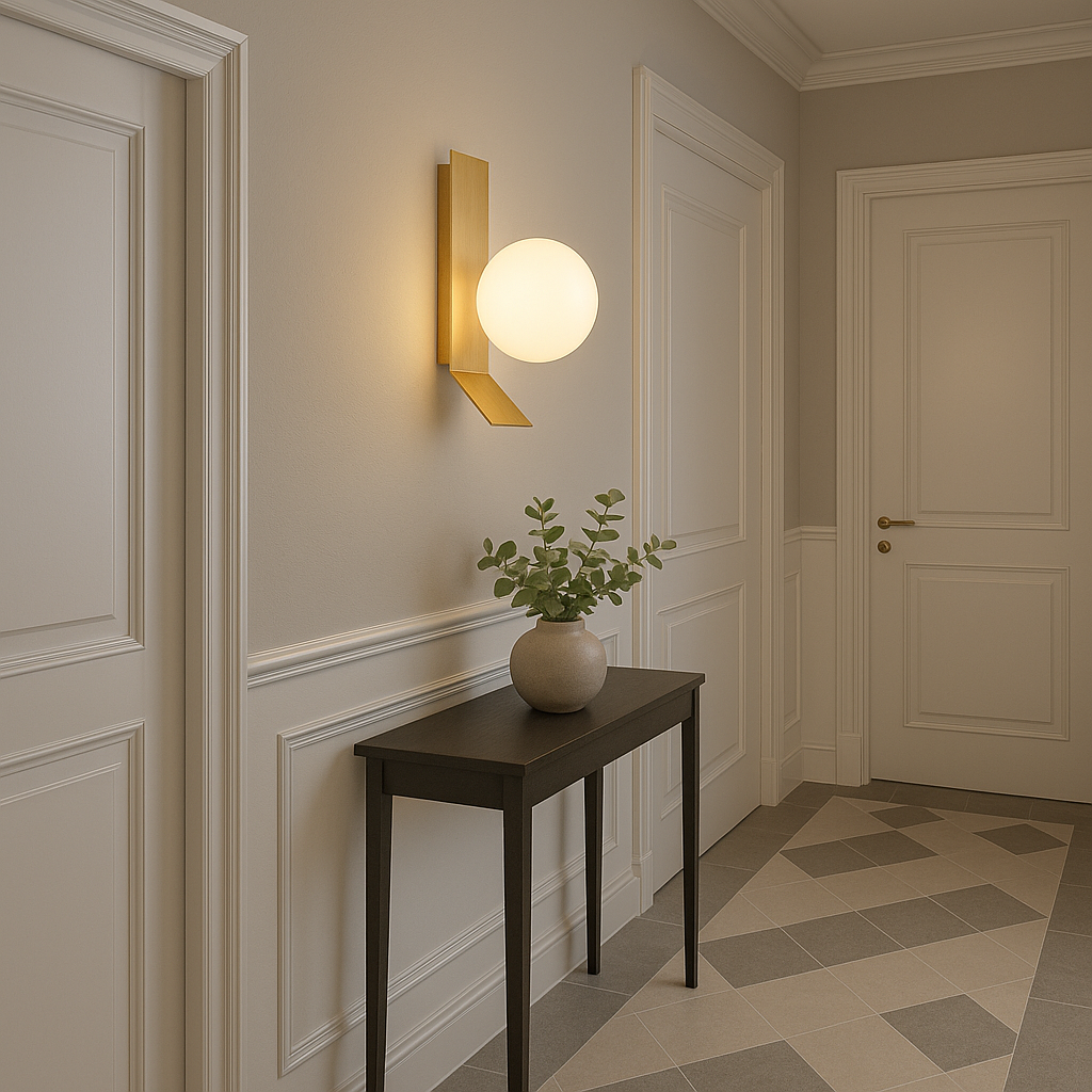 APP1759-1W Aplică De Perete Aurie/albă Periată  2