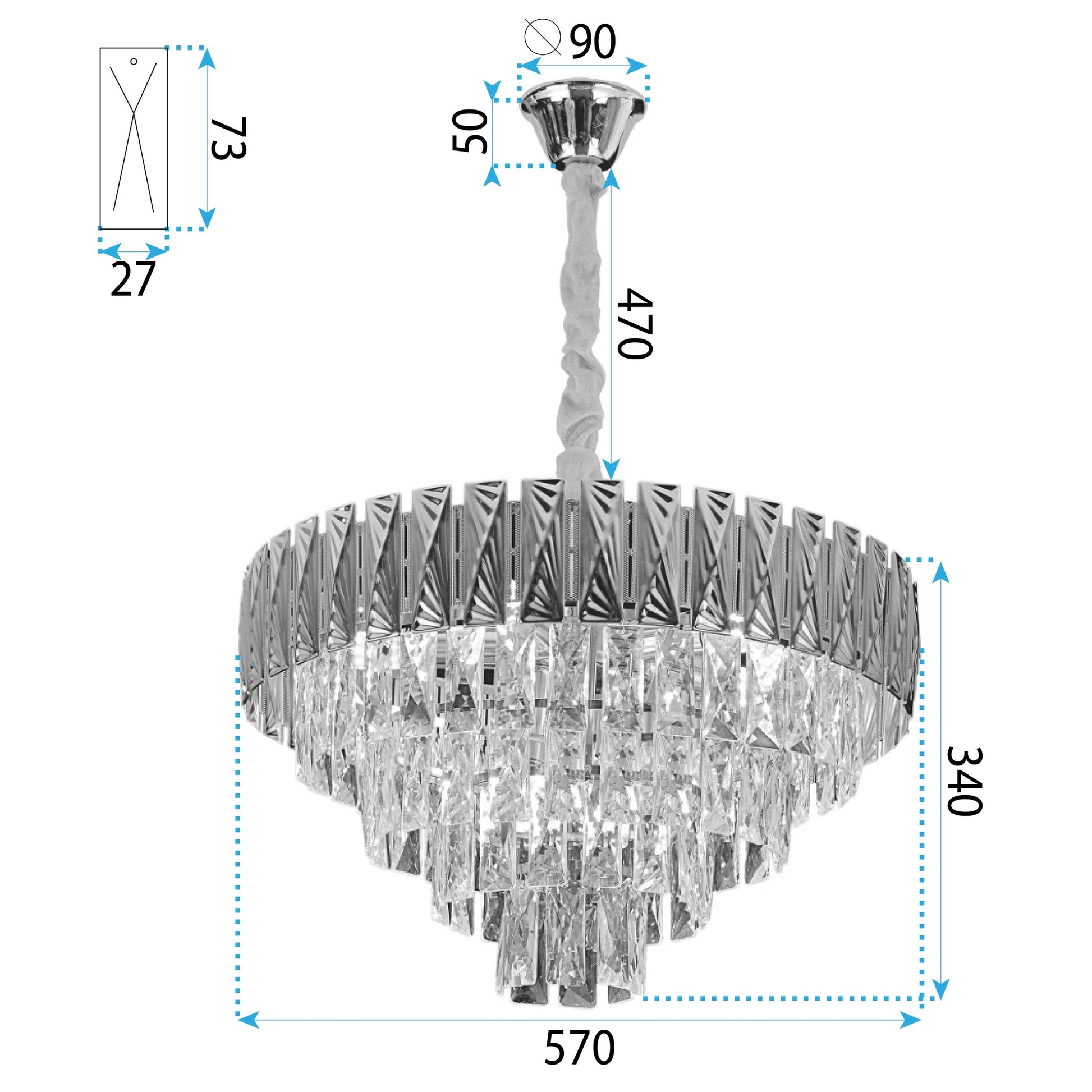 Lampă Suspendată Cristal G060-cp 60cm  6