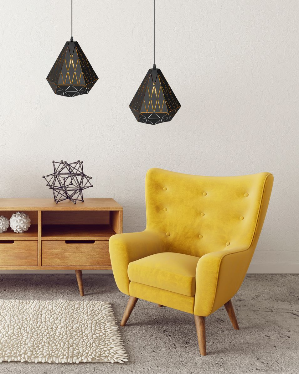 LAMPA TRIANGULARĂ GEOMETRICĂ NEAGRA APP252-1CP  5