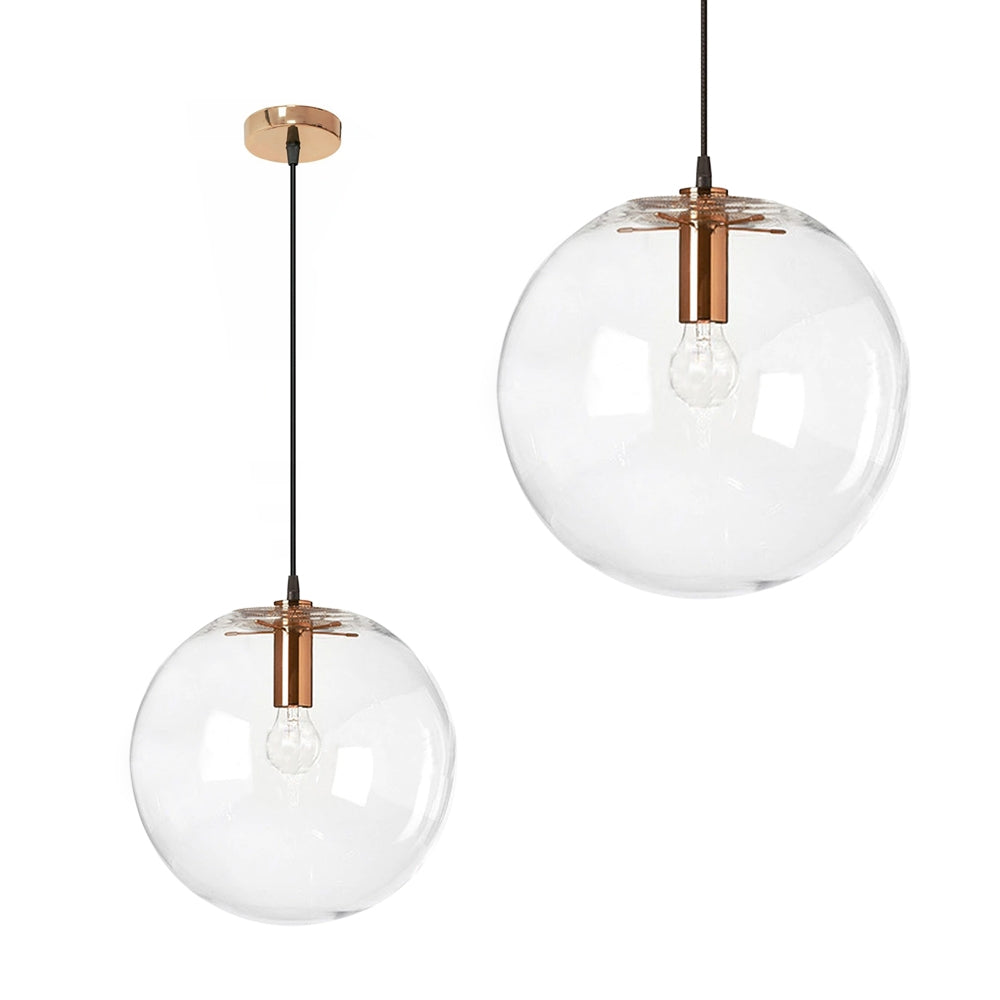 Lampa De Tavan Suspendabila Din Sticla Lassi 30 Cm Rose Gold  1
