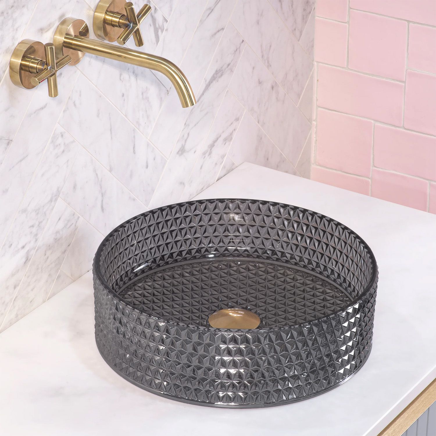 Lavoar pe blat Rea Cristal Black  1