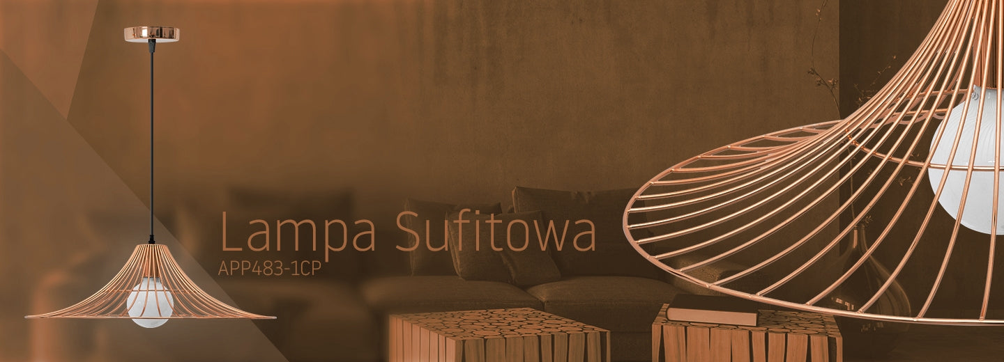 Lampa De Tavan Suspendabila Plata Rotunda Loft Roz Aurie APP483-1CP  4