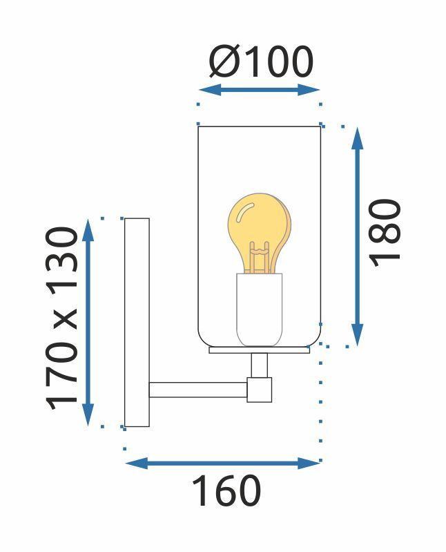Lampa de perete APP1224-1W GOLD  8