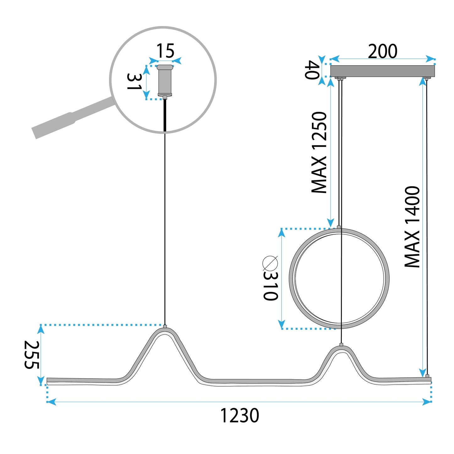 Lampa Led Lhj022-cp 120 Cm Gold  14