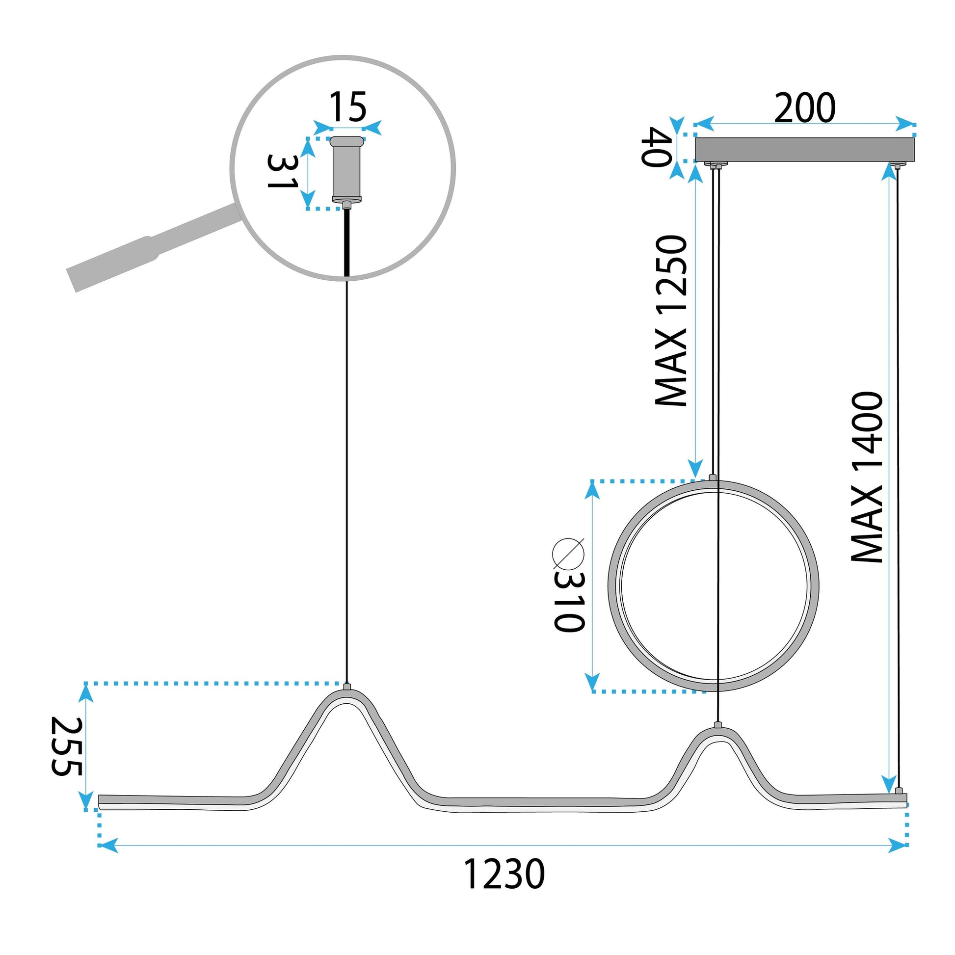 Lampa Led Lhj022-cp 120 Cm Gold  14