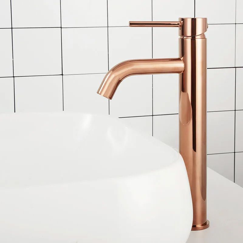 Baterie pentru lavoar Rea Lungo Rose Gold High  6