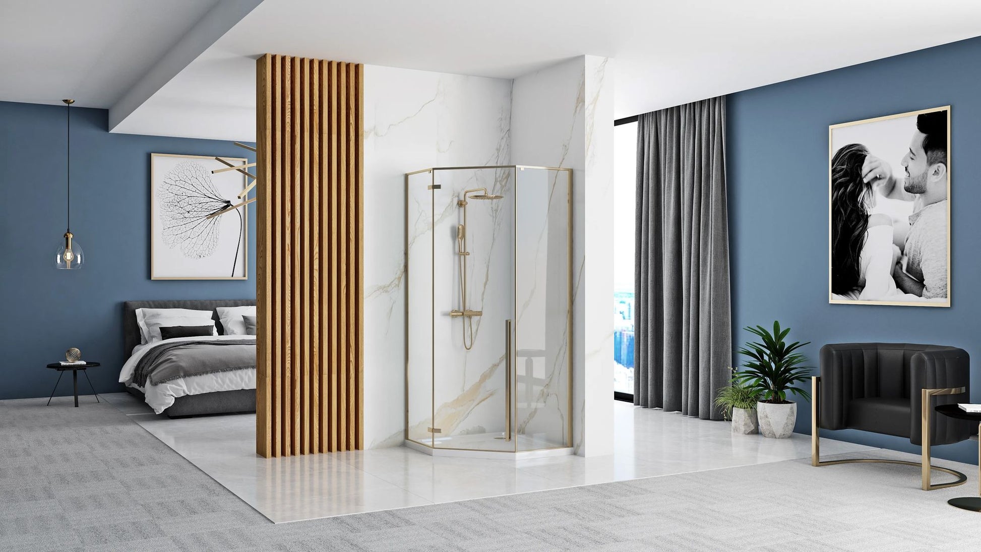 Cadita de dus Diamond 80x80 Alb  8