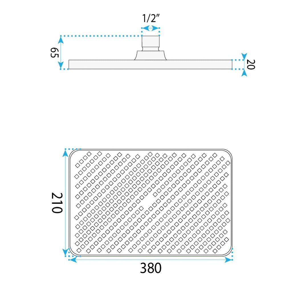 Pălărie De Duș Dreptunghiulară REA JS-032 Chrome 10