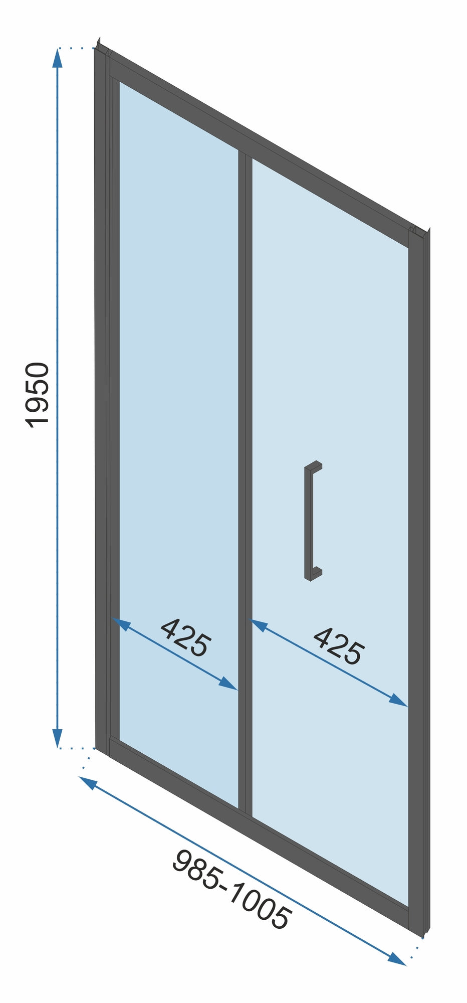 Cabina dus De colt Rapid Fold Usa:100 x Perete:90 8