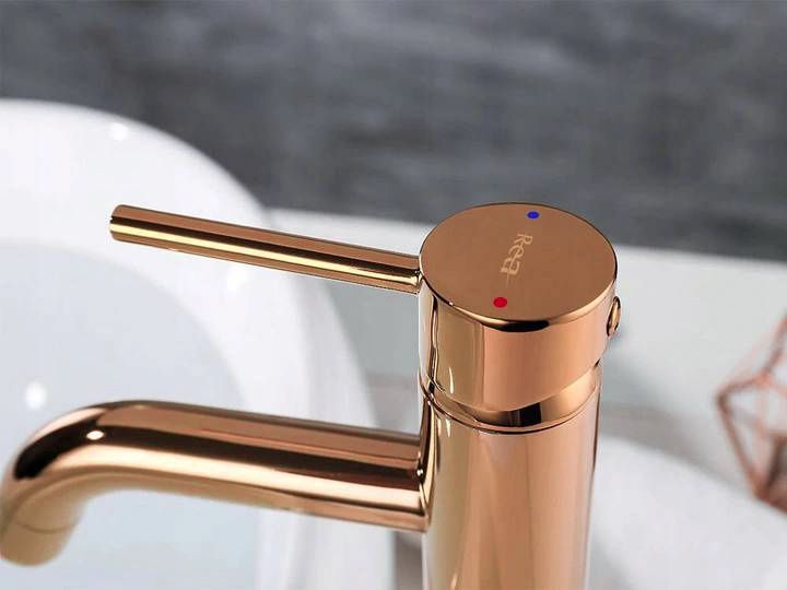Baterie pentru lavoar Rea Lungo Rose Gold High  4
