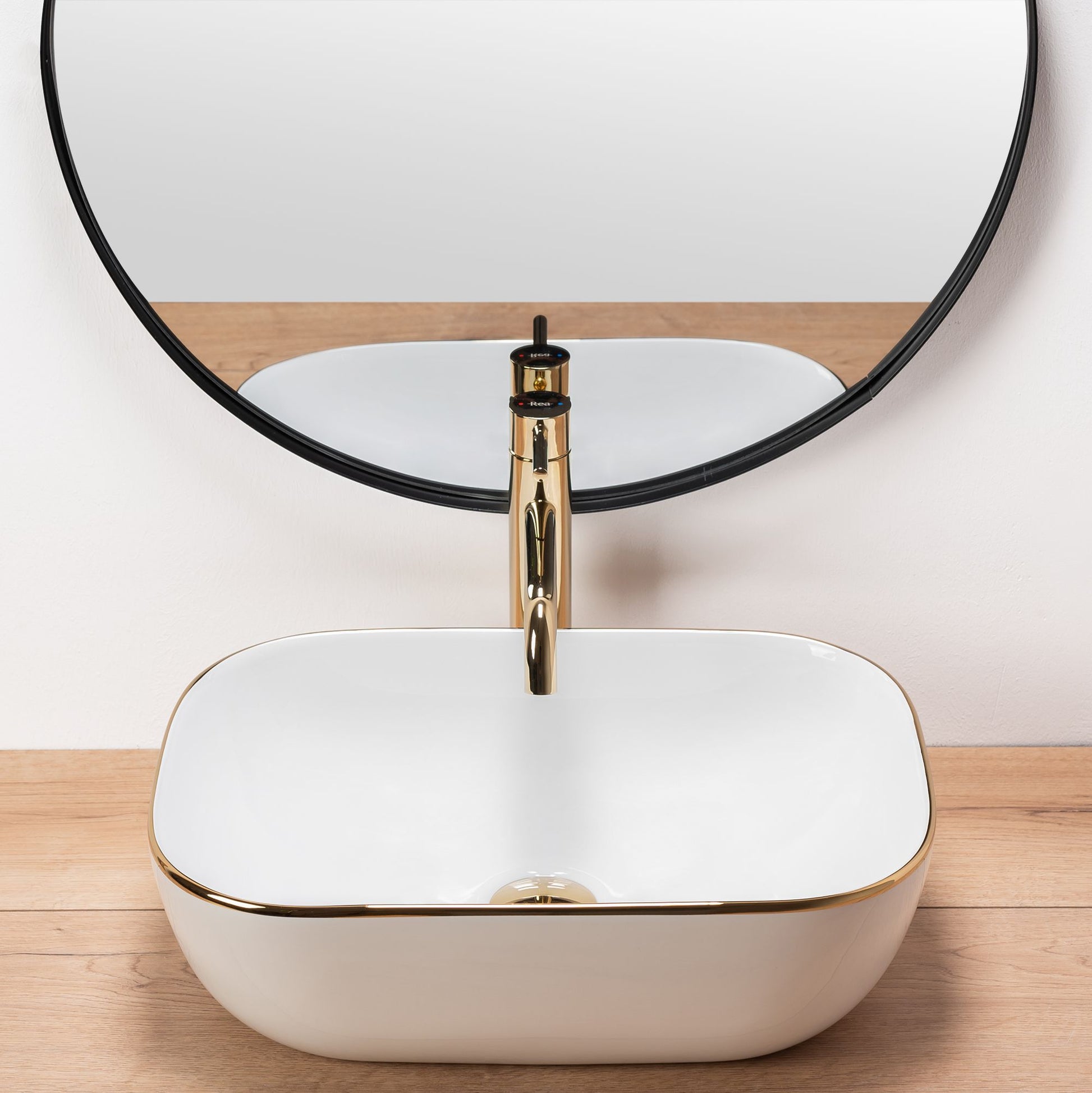 Lavoar pentru blat Rea Belinda Auriu Gold Edge 3