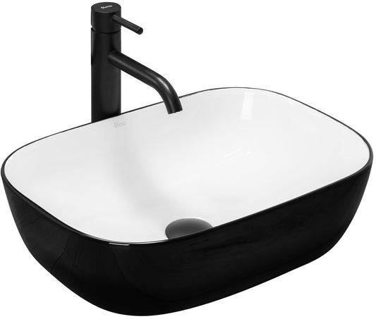 Lavoar pentru blat Rea Belinda Alb Negru White Black 1
