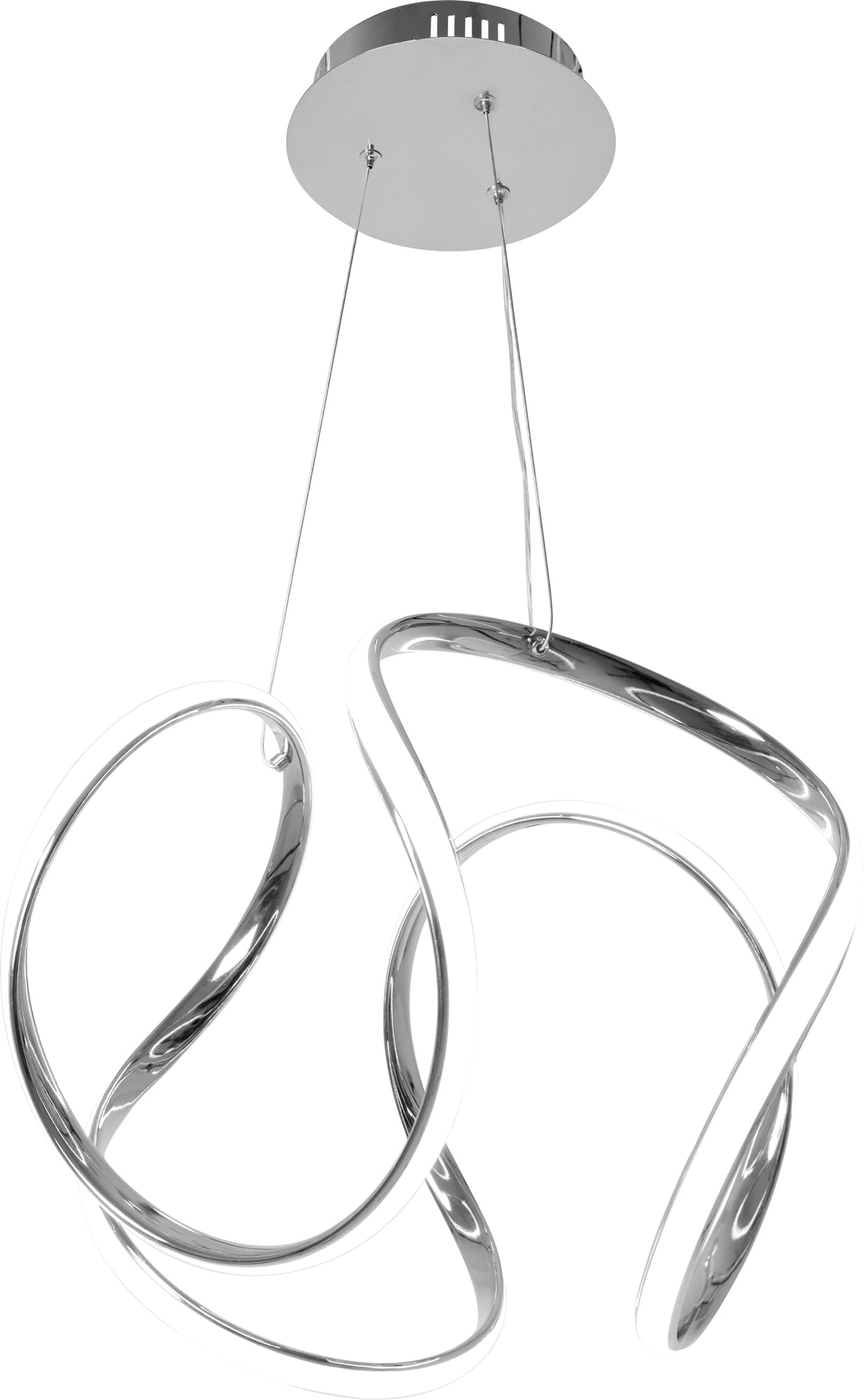 Lampă Suspendată Modernă De Tavan Led + Telecomanda Chrome App385-cp  2