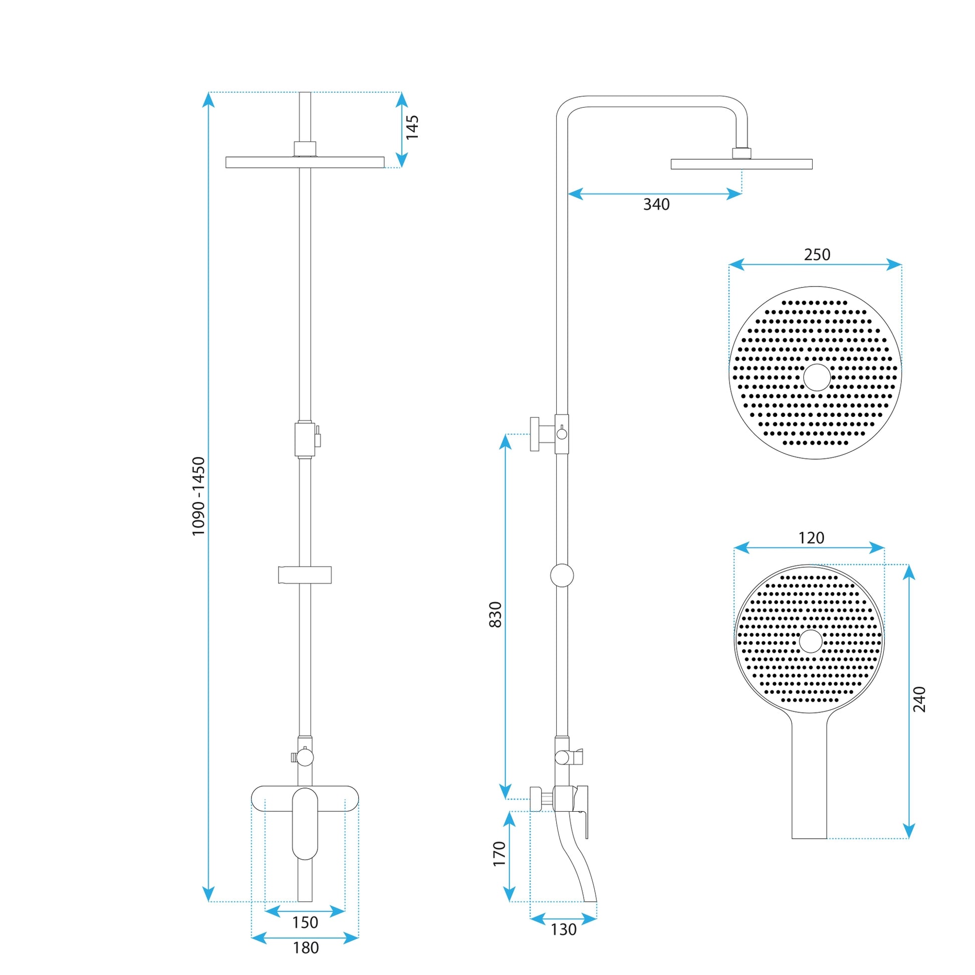 Set Dus Rea Drop Brush Gold  8