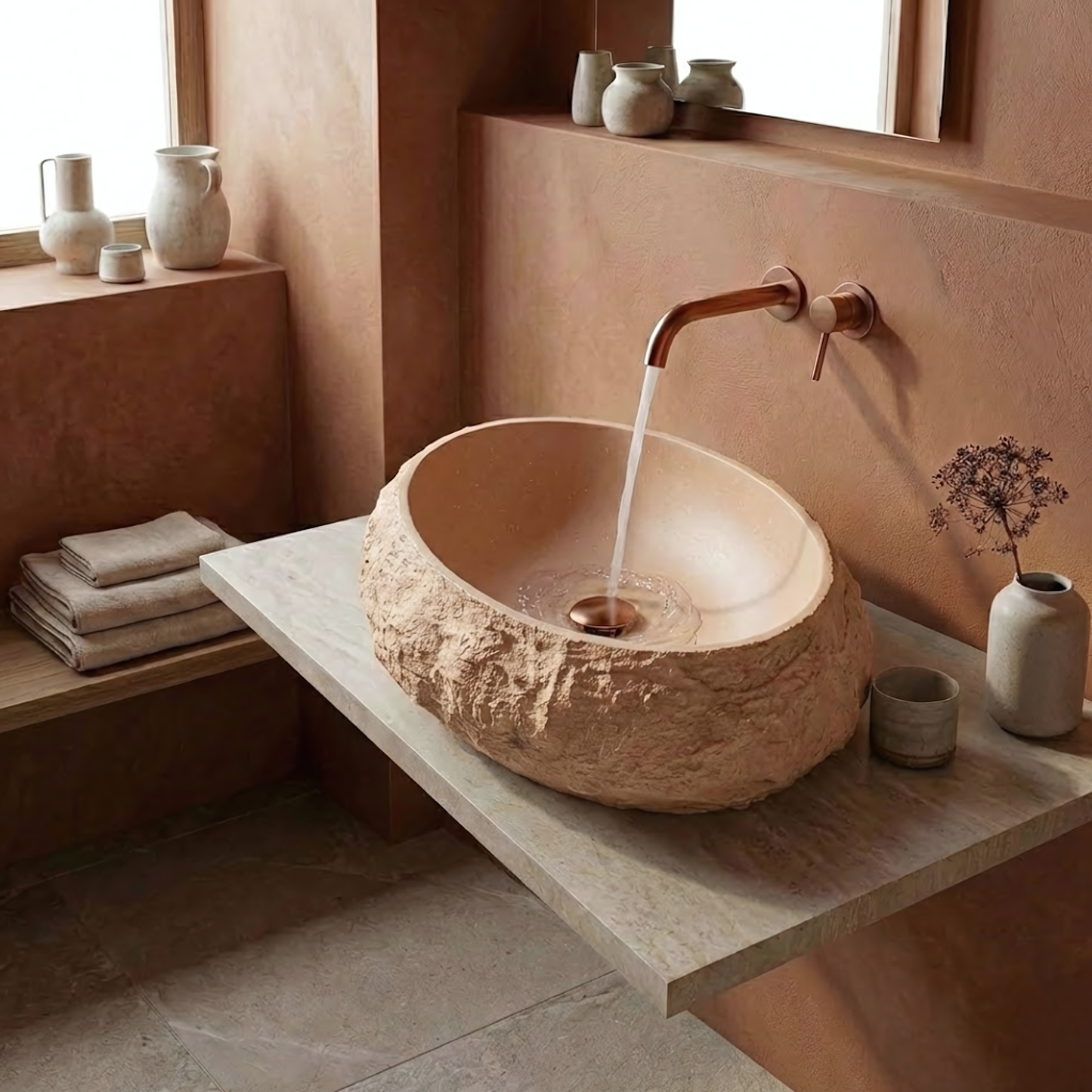 Lavoar pe blat Mika Light  Terracotta  1