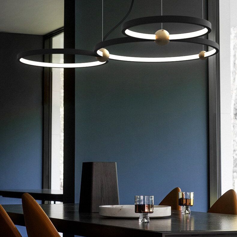 Lampă LED cu inel negru 3 + telecomandă APP752-30-40-50  7