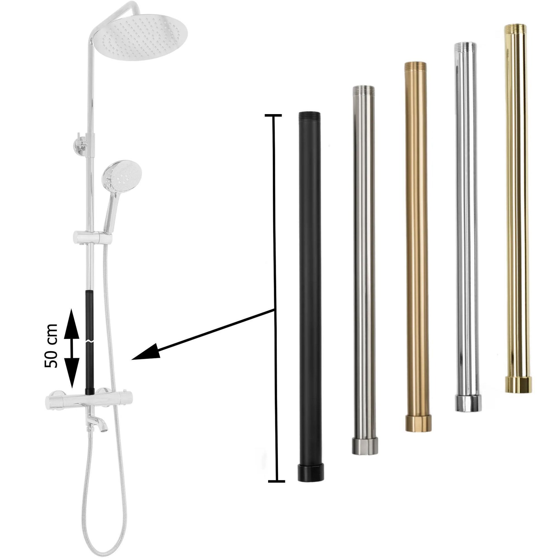 Prelungire coloana duș BRUSH GOLD 50cm 5