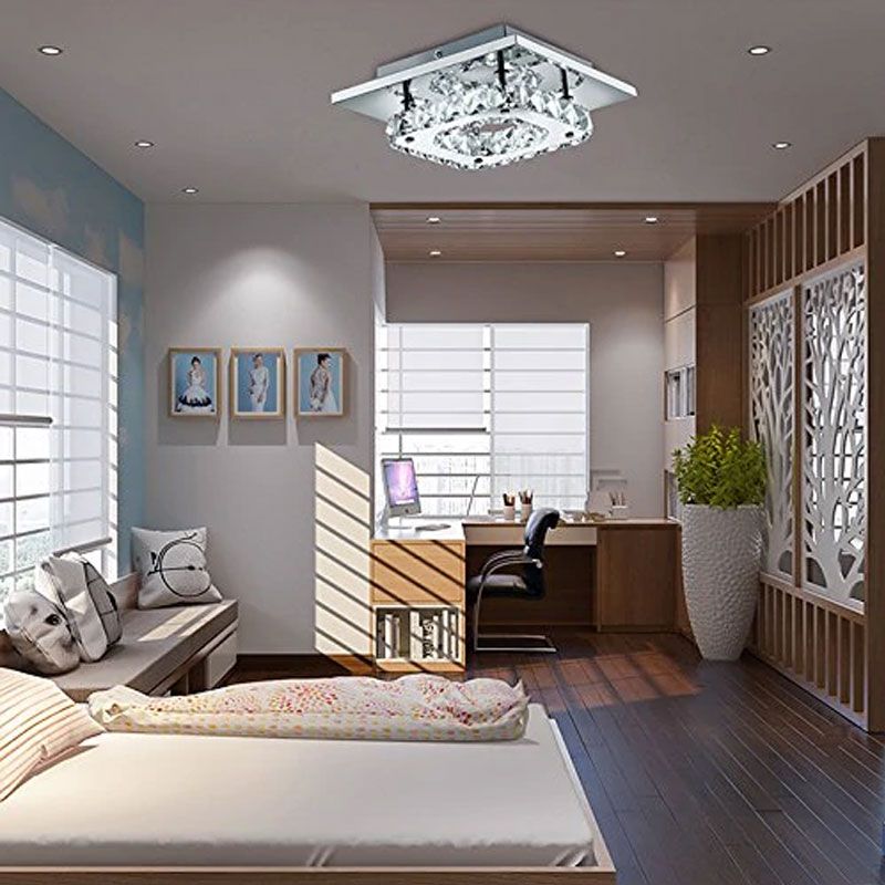 Lampă de tavan pătrată de cristal Plafond Glamour 8W APP405-C APP406-C Neutral 4000K 4