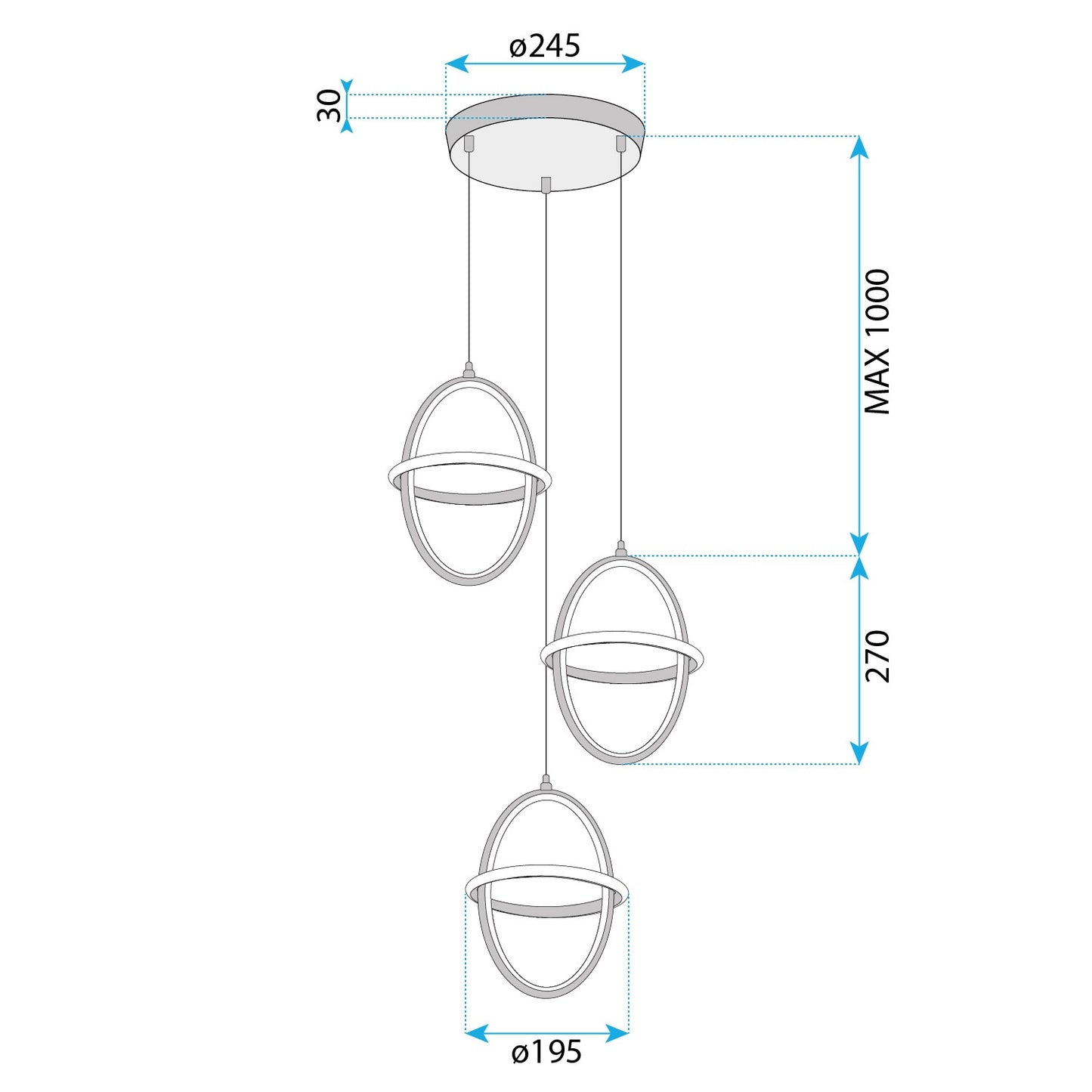 Lampă Suspendată Led G064-3cpr Gold  8