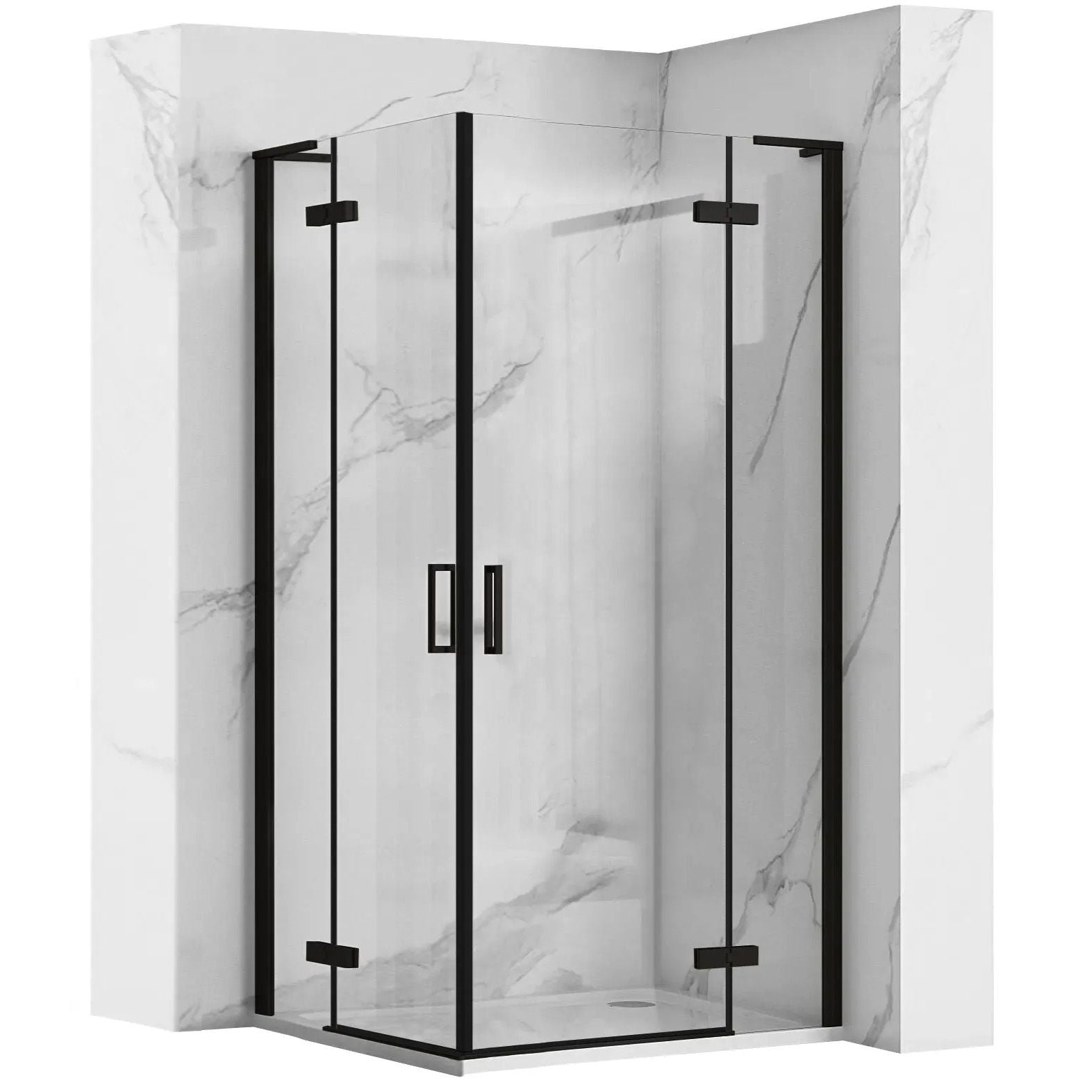 Cabina dus REA Hugo Double Black 80x80  1
